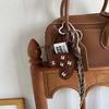 Bow Love Plush Pendant Creative Weaving Rope Handbag Pendant Vintage Fashion Bag Accessories