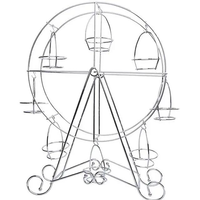 Подставка для кексов «Колесо обозрения» на 8 чашек, вращающийся держатель для кексов, украшение для свадебной вечеринки, сервировка кондитерских изделий и десертов