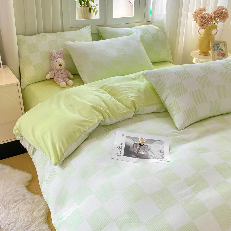 Sleep Grid Gradient Jacquard Four-Piece Set