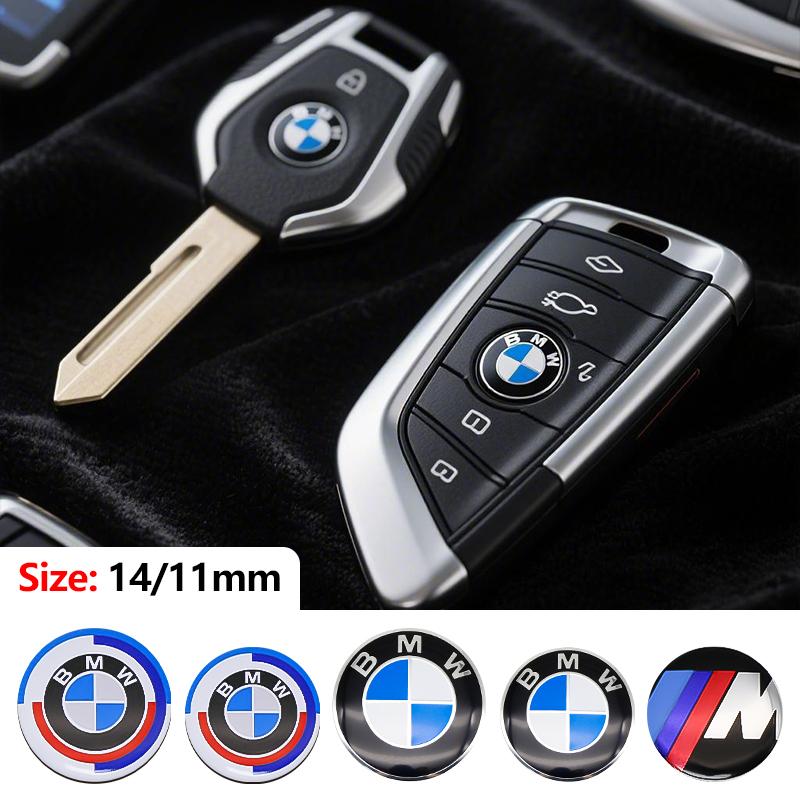 LXXM7 11mm 14mm Car Remote Key Fob Emblem For BMW E46 E90 F10 Sticker Logo Replacement F30 G20 X1 X3 X5 M Performance 50th Anniversary