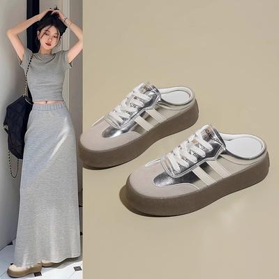 Женские летние полутапочки, новые, на толстой подошве, с закрытым носком, ленивые туфли-однопедальки, полуподнос, женская обувь