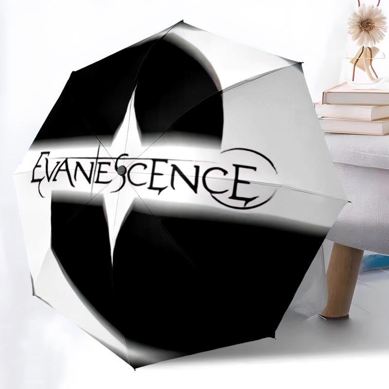 1 шт. Автоматический зонт Evanescence Music, 8 спиц, складной, портативный, с черным железным каркасом, для улицы, пляжа, путешествий, пляжный зонт, декоративный зонт