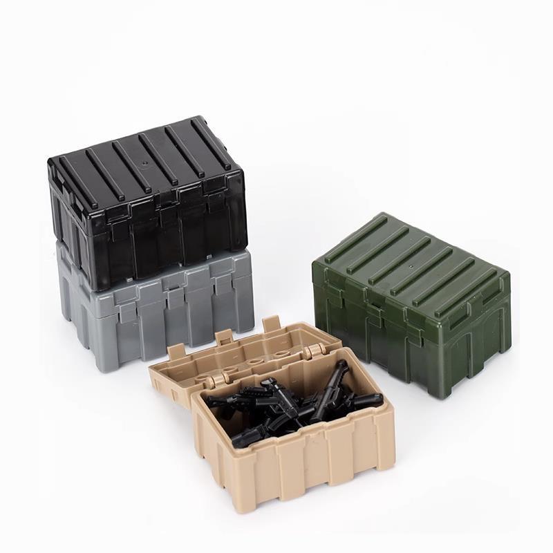 Военный лафетный ящик для хранения оружия, пистолетов, оружейный MOC конструктор, фигурки солдат SWAT, пистолеты, армейские кубики, игрушки для детей