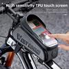 Водонепроницаемая сумка для велосипеда Сумка на раму велосипеда с передней трубкой Сумка для мобильного телефона с сенсорным экраном Двойная молния Велоспорт
