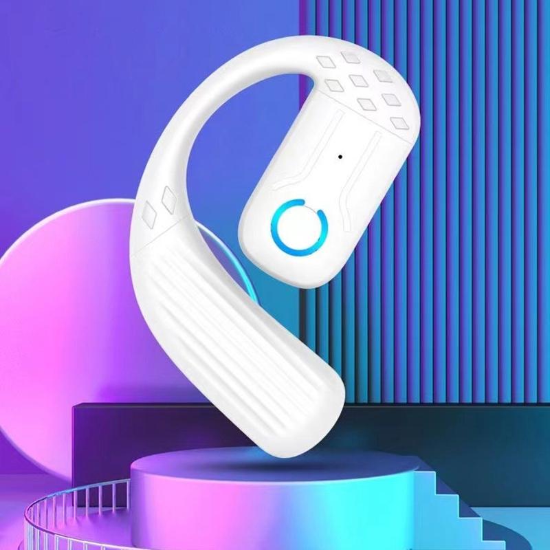 Беспроводная бизнес-гарнитура Bluetooth 5.4 с открытым вращением на 180° и микрофоном, с костной проводимостью, заушным креплением, сенсорным управлением, спортивные Hi-Fi наушники