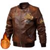 Весенне-осенняя мужская кожаная куртка Pu Locomotiv Baseball Leather Jacket Men Jacket