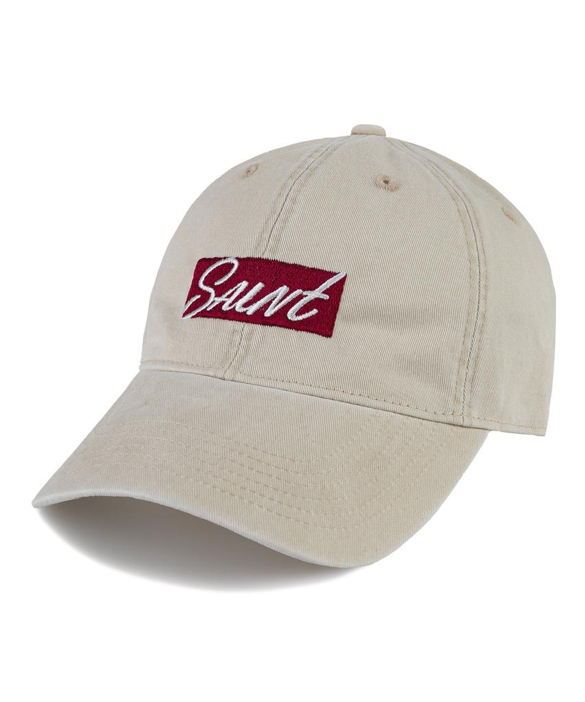 Кепка-бейсболка Wig Saint с логотипом Box Logo, вымытая катионовым способом - Светло-бежевый