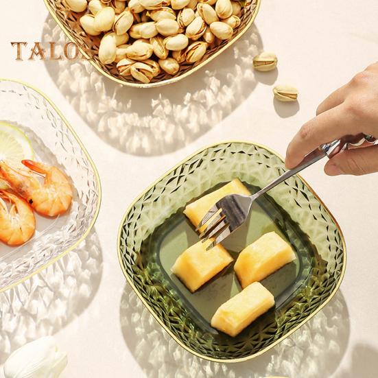 Блюдо для вертелов, многофункциональная утолщенная основа, легкая полупрозрачная тарелка для хранения в роскошном стиле, товары для дома