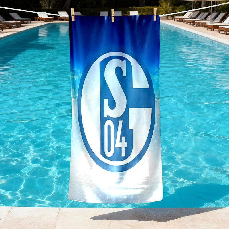 FC Schalke 04 Print Beach Towel Design, Soft, Lightweight. for Home Bathroom, Spa, Pool, Yoga, Surfing, Camping, Gift for Family, Friend