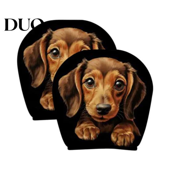 Elastic Auto Headrest Protectors 2Pcs Skull Car Covers, Cartoon Dog Panda Cat Hedgehog Universal Fit Vehicle Seat Design Protector, Interior