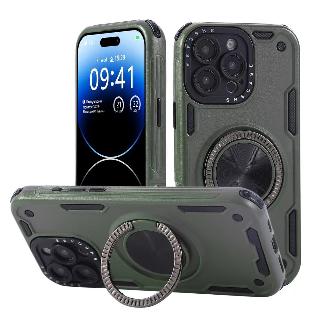 Роскошный магнитный вращающийся на 360° чехол для телефона iPhone 17 Pro Max 16 Plus 15 14 13 11 Ремешок подставка Для Magsafe Ударопрочный чехол