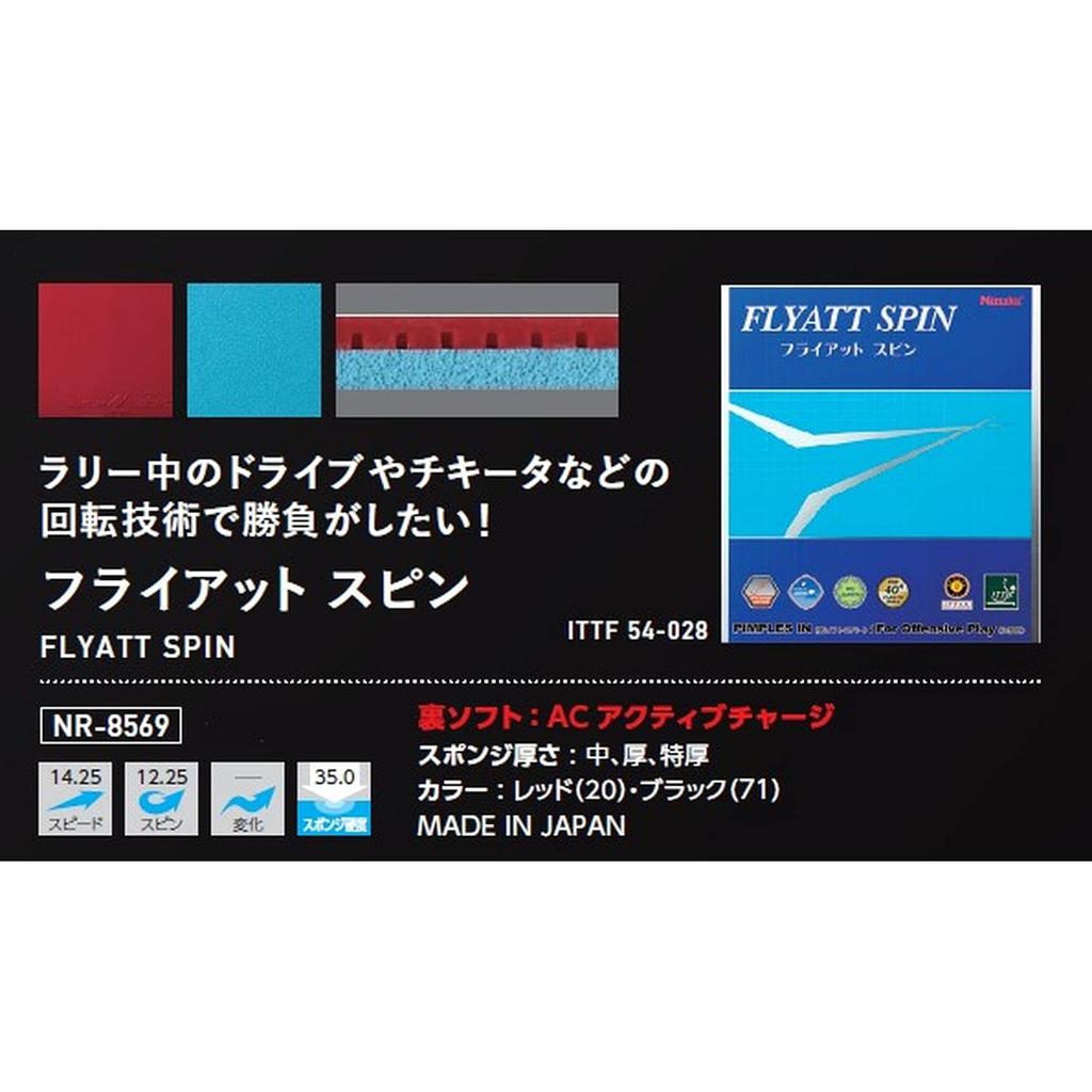Nittaku Flyat Spin Накладка для настольного тенниса, Инвертированная, Мягкая, Натяжение, Красная, Толстая, NR-8569 (скорость)