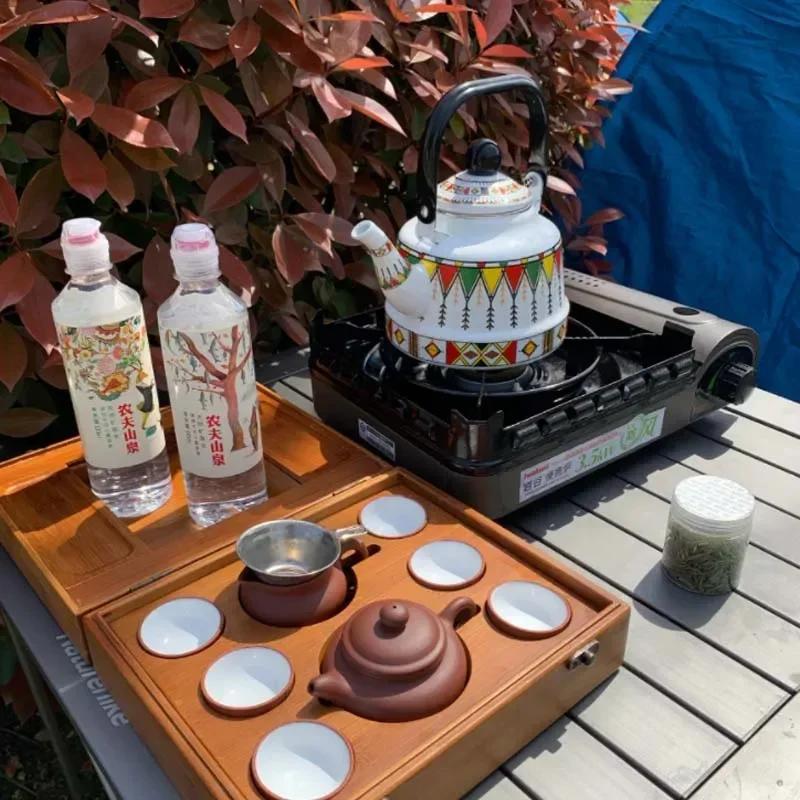 1,1 л Эмалированный чайник в китайском стиле Чайник для заваривания чая Эмалированный чайник Кофейный бытовой эмалированный чайник Чайник для кипячения воды