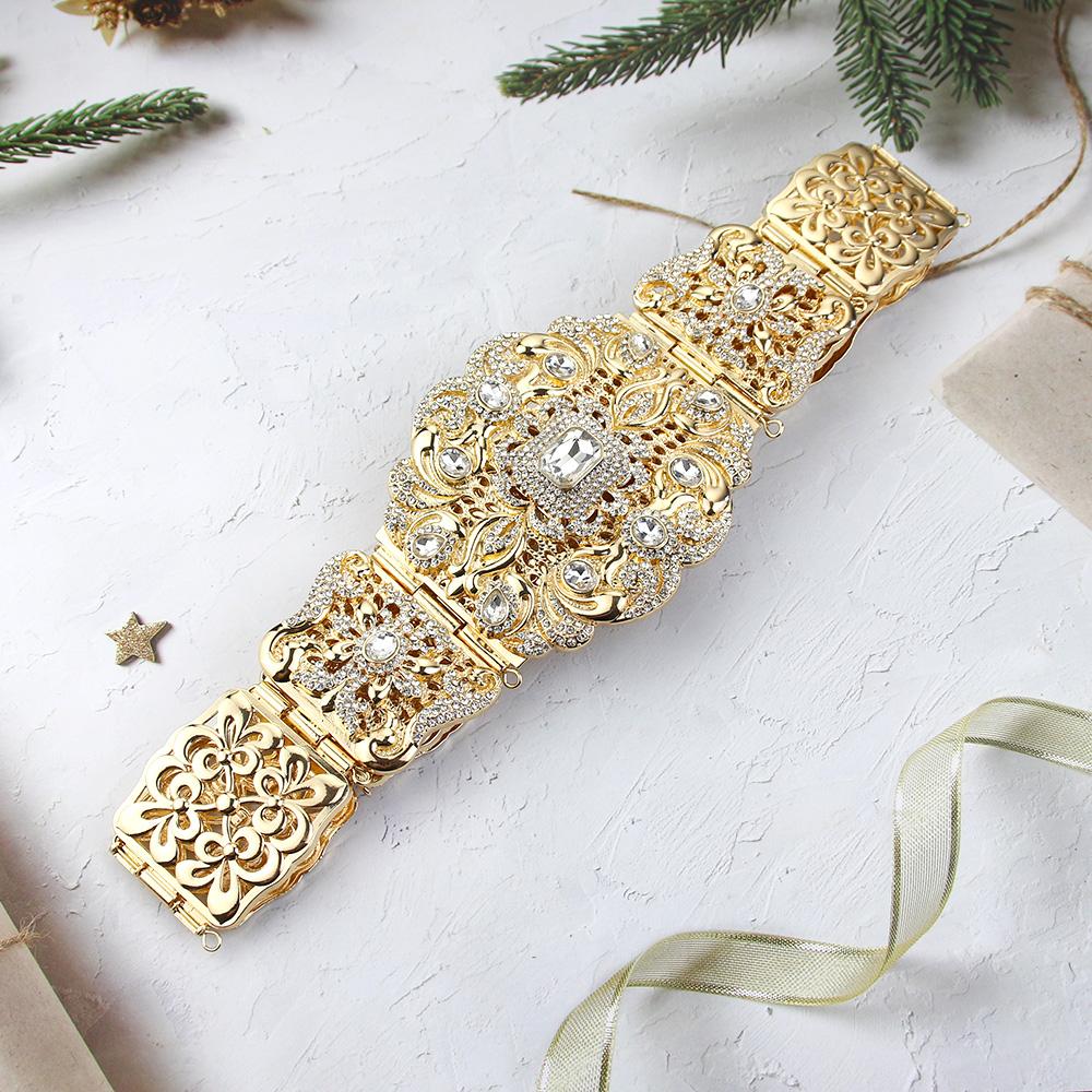 Женское платье большого размера золотого цвета, пояс для невесты, свадебные украшения