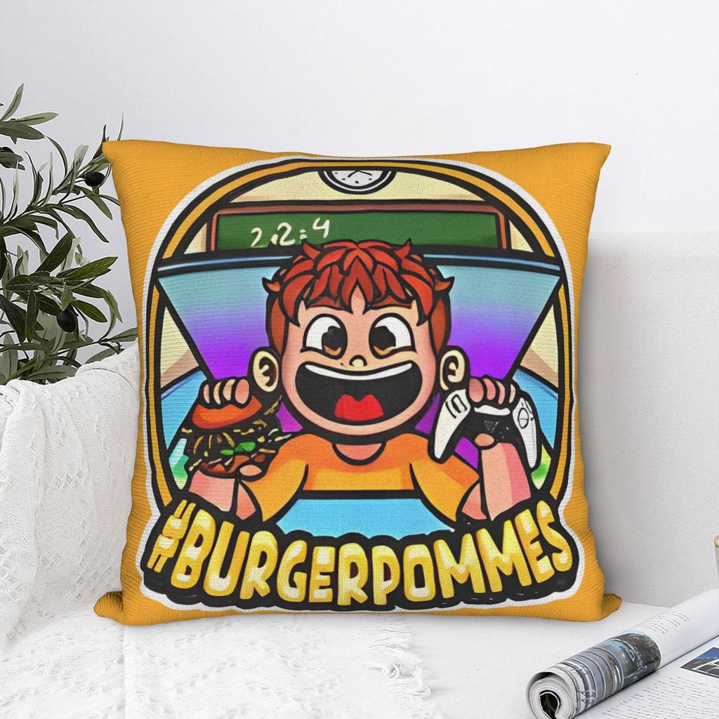 Pillow Cover Lukasbs Lukas Icrimax Burgerpomms  Kawaii Pillow Case For Sofa Bedroom Home Decor Pillowcases