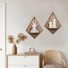 1шт сосновая геометрическая настенная рамка декоративная настенная витрина настенная подвесная стойка ретро полка для хранения свечей плавающая полка 11x14 дюймов
