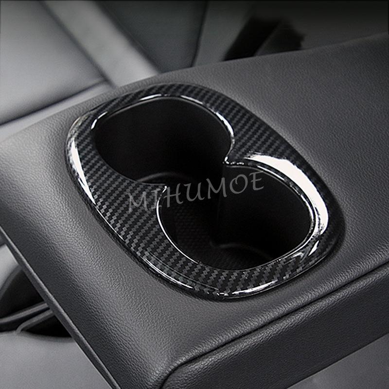 Rear Seat Cup Holder Cover For Mitsubishi Eclipse Cross 2018 2022 Carbon Fiber Interior