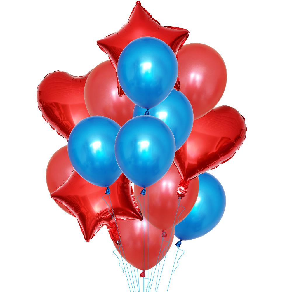 Champagne Gold Love Pentagram Aluminum Film Balloon Pearlescent Latex Balloon Combination Set