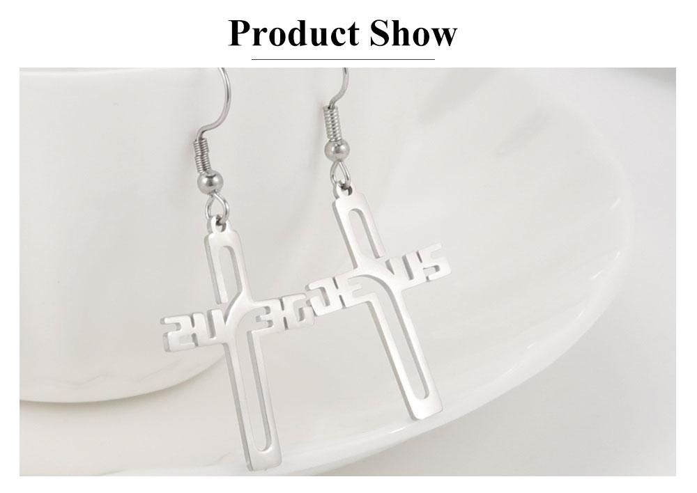Cazador Christian Jesus Cross Dangle Earring for Women Stainless Steel Jewelry Drop Earrings Mother Day Mother Gift