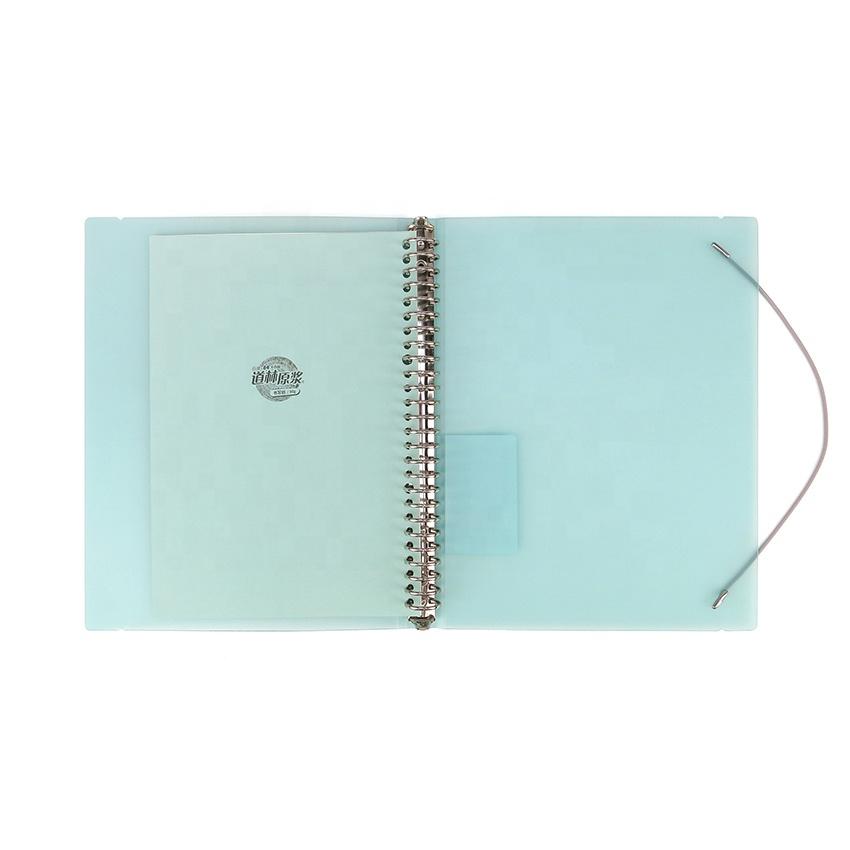 Custom A5 B5 Binder A4 Transparent Cover Reusable Notebook with Metal Rings Mechanism&elastic Band