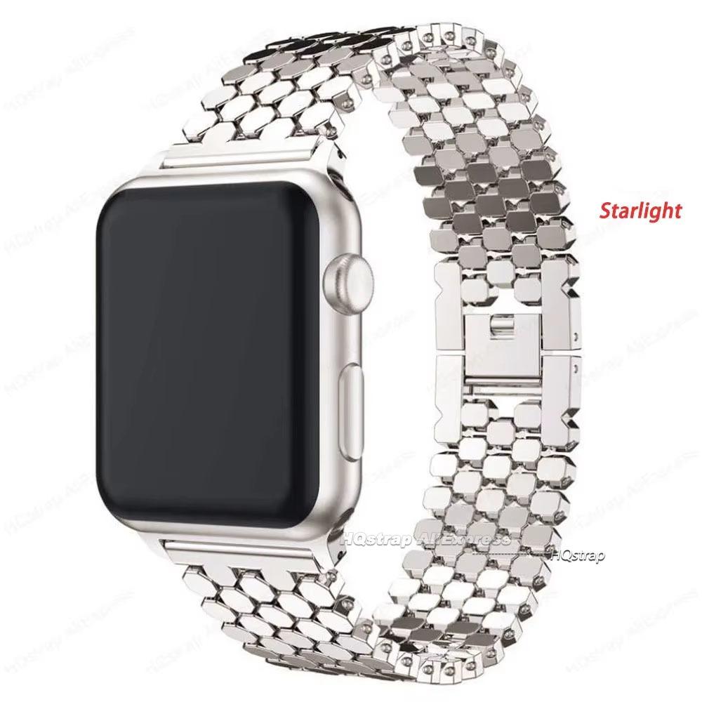 Металлический ремешок для Apple Watch 45мм 44мм серии 10 46мм 42мм Браслет для iwatch 9 8 7 6 SE 5 40мм 41мм Ultra2 49мм ремешок