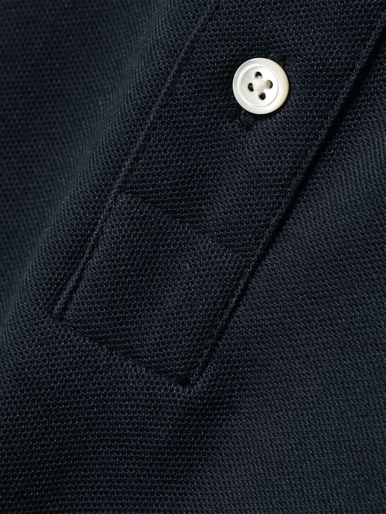 В:MING LIFE STORE by BEAMS Мужская футболка-поло с коротким рукавом, Влагоотводящая, Быстросохнущая, Пике на пуговицах, SS25, Темно-синий, Размер L