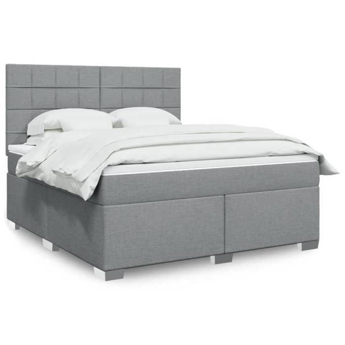 Maison Exclusive - Sommier à lattes de lit avec matelas Gris clair 180x200cm Tissu
