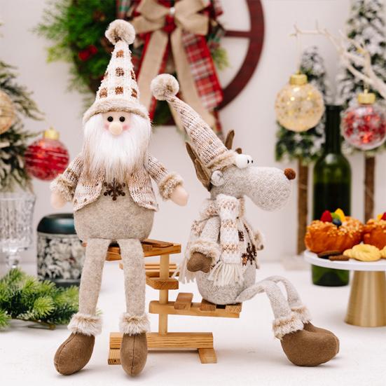 Рождественские украшения для кукол Снеговик Лось Длинноногий плюшевый игрушка Рождественские украшения Мягкая кукла Подарок для детей Друзья Семья