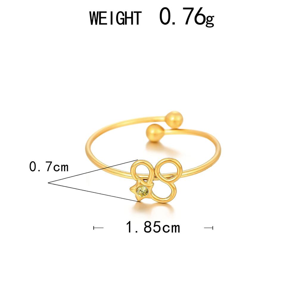 Personalized Ring, Stainless Steel Vacuum Plated 18K Gold Twelve Constellation Opening Single Bracelet.