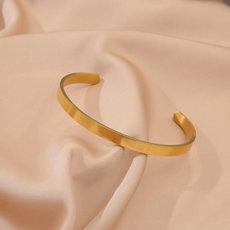Women's 6mm Wide C-shaped Opening Adjustable Hand Jewelry Bracelet