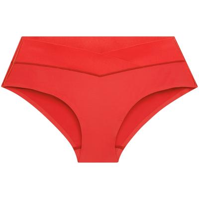 Бесшовные трусы из хлопка с высокой эластичностью, женское нижнее белье, малиново-красный QF6357AD-XAT