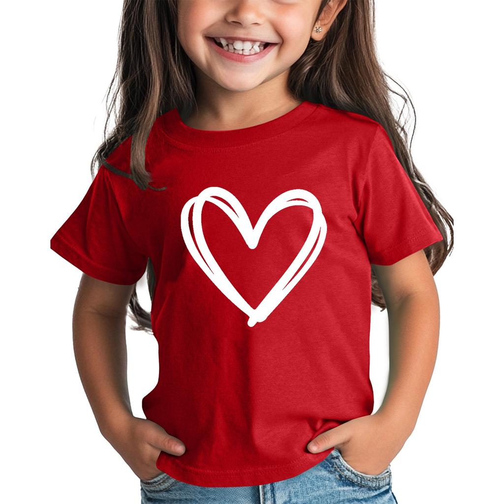 Рубашка на День святого Валентина для малышей, девочек и мальчиков, милые футболки с сердечками, детские футболки на День святого Валентина