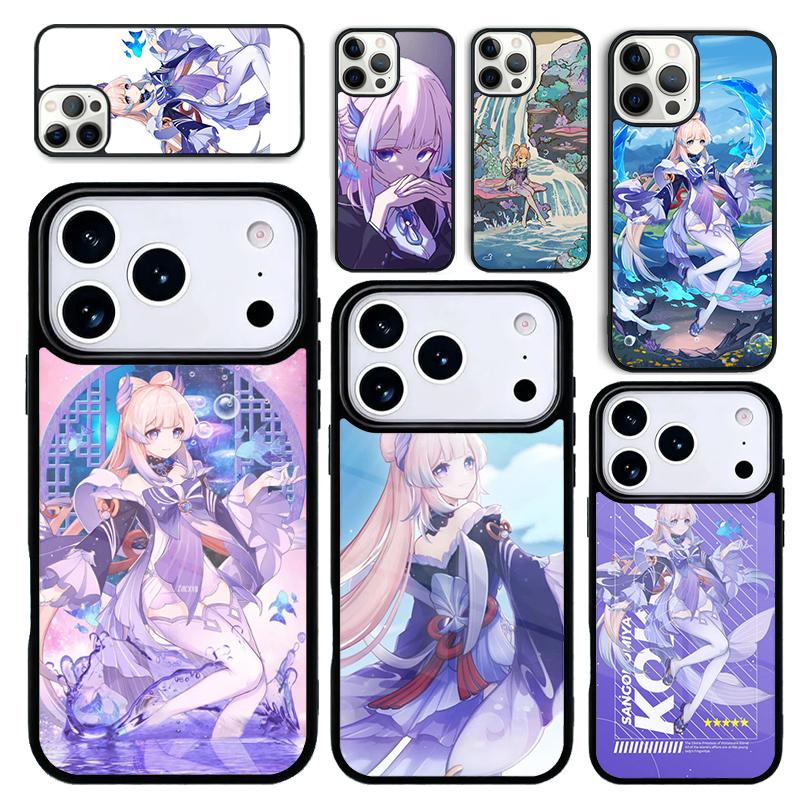 Capa Case for iPhone 17 Air 16 Pro Max 15 Plus 11 13 Mini 14 12 Back Phone Cover Sangonomiya Kokomi Genshin Impact