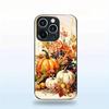Autumn Pumpkin Black Glass Phone Case For iPhone 17 16 15 14 13 12 11 Pro Max Plus Soft Silicone Bumper Anti‑Knock Back Cover