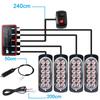 4 in 1 LED Grill Side Marker Strobe Lights Kit Emergency Car Truck Warning Beacon Lights Lamps 12V Flashing LED Police Light
