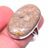 Natural Foseel Coral Gemstone Handmade 925 Solid Sterling Silver Ring S.9 K1J27