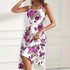 Bohemian Summer Dress Women Sleeveless Floral Printed Holiday One Piece