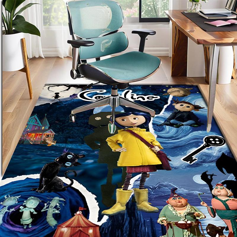 Coraline Pattern Rug, Indoor/Outdoor Mat, for Picnic, Gameroom, Bedroom, Office, Living Room, Home Decor Carpet, Birthday Gift