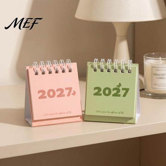 Clear Date Tracking Planner Mini Desk Calendar 2027, Jan. 2027 to Dec. Standing Flip Small Portable Desktop Organizer Calendar, 12 Monthly