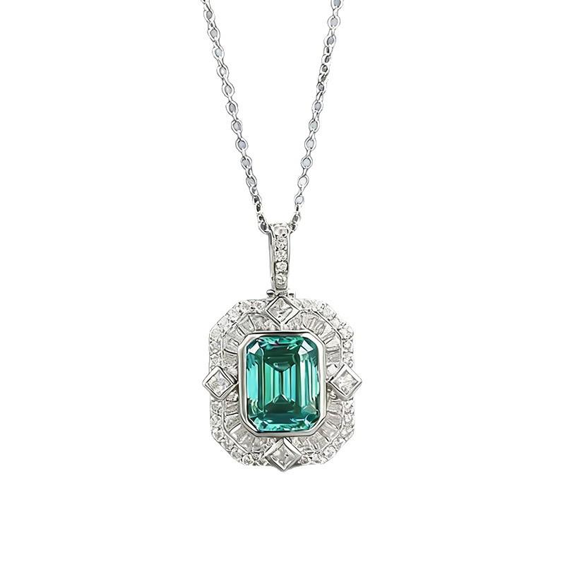 Xian Can Jewelry 2025 Серебро S925 Ашер Параиба Оправа Оправа Ожерелье Подвеска