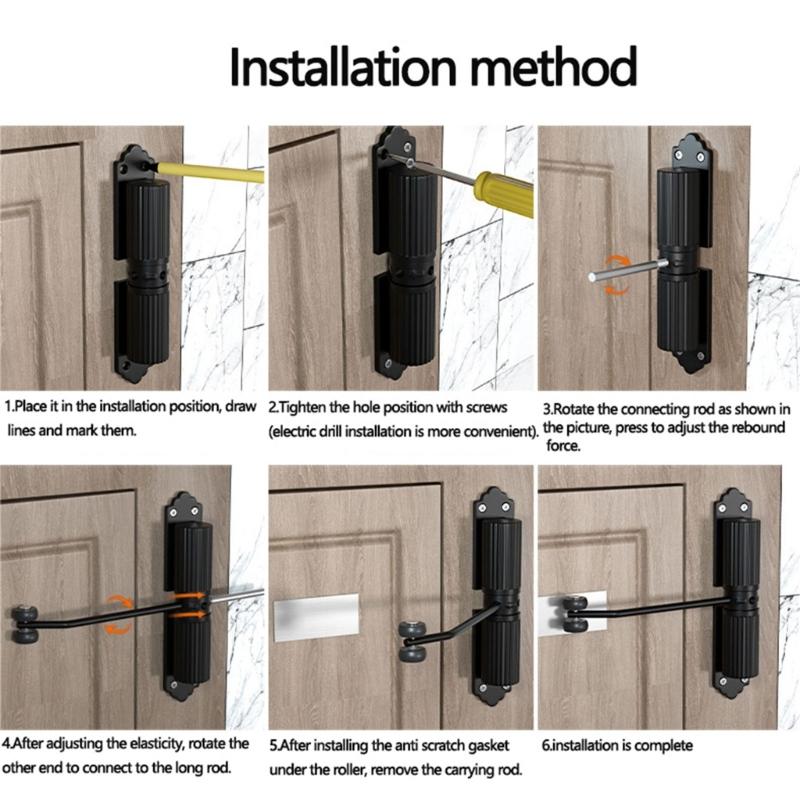 Self Shutting Door Device Smooth Closure Adjustable Strength Door Closure Door Control System for Household & Businesses