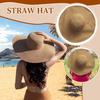 Large Sun Straw Foldable Beach Hat Sun Hat Women's Summer Korean Style Vacation Travel Seaside Sun Hat