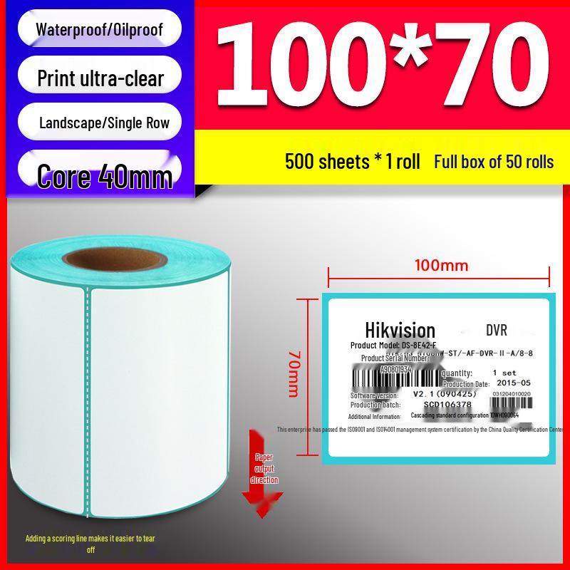 Waterproof Thermal Paper Self-Adhesive Labels, 50x30mm & 40x30mm, for Sticker Printing