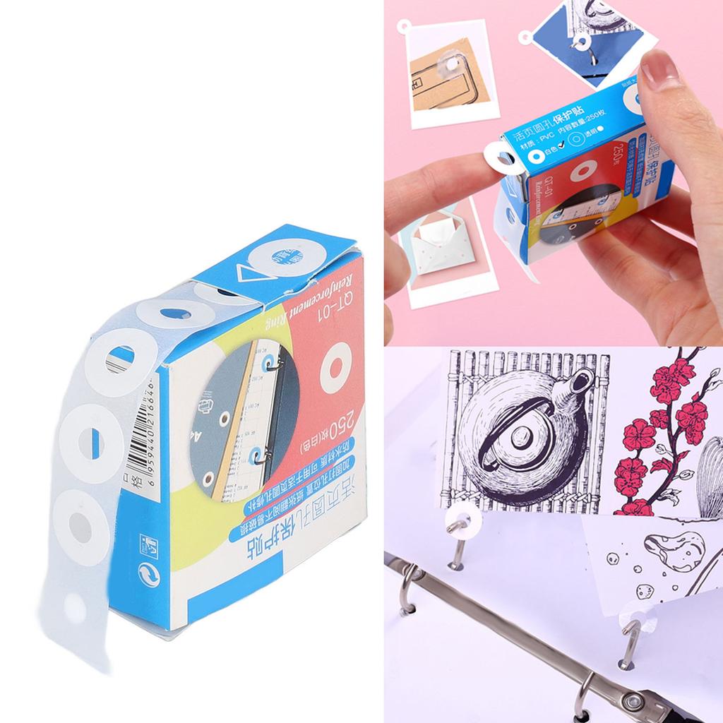 Hole Punch Reinforcers Stickers Production PVC Waterproof Simple Reinforcement Labels