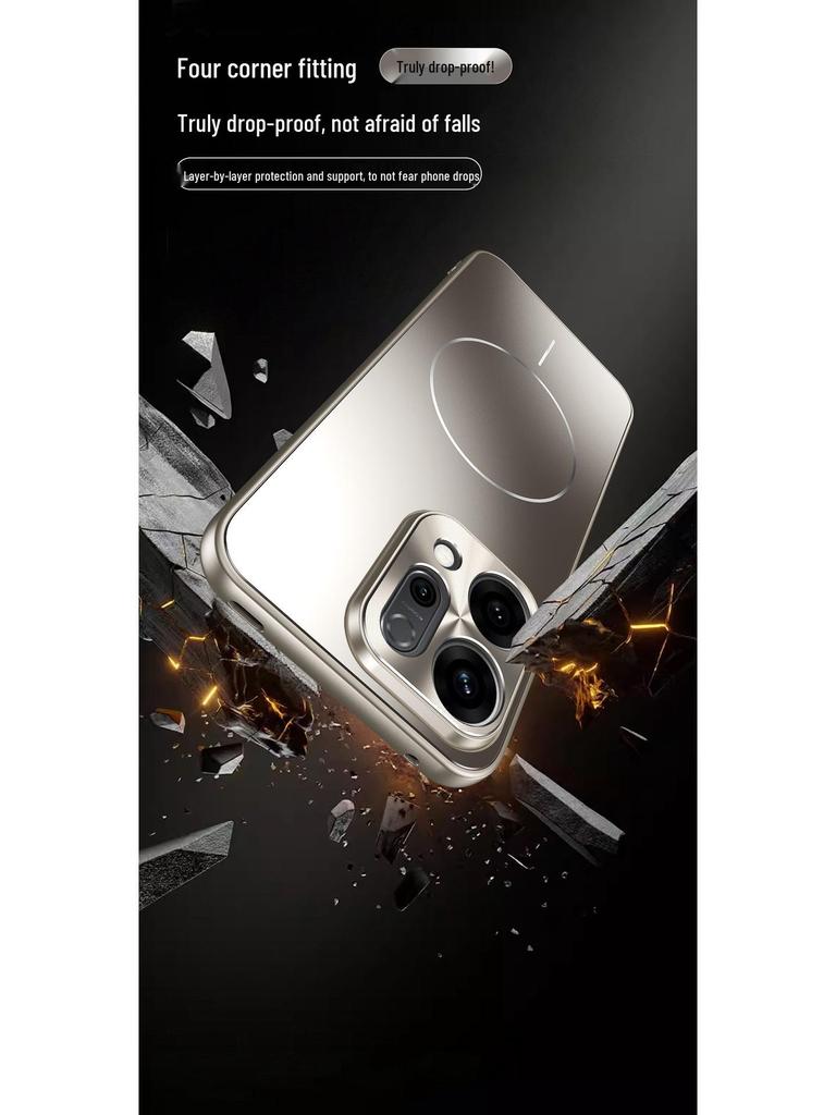 Чехол для телефона Oppo Reno14/Reno14 Pro с полной защитой от падений, защитой камеры и поддержкой беспроводной автомобильной зарядки