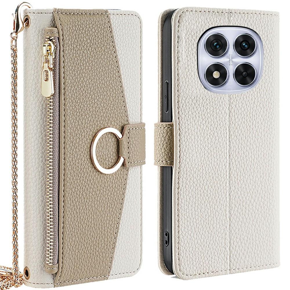 Чехол-кошелек для Xiaomi Redmi Note 14 Pro 5G/14 Pro+ 5G/Poco X7 5G Кожаный чехол для телефона с зеркалом/цепочкой-плечевым ремнем