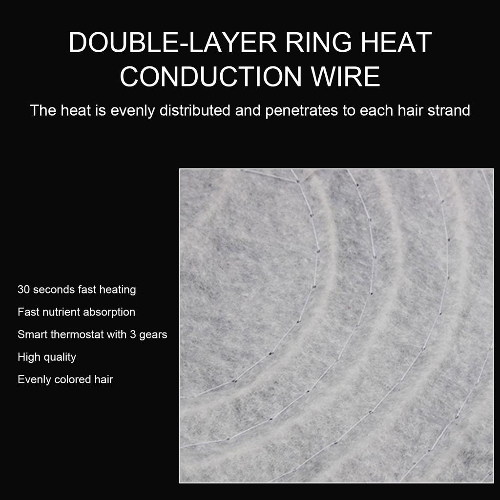 Паровая шапочка для волос с электроподогревом, термообработка, 3-ступенчатый контроль температуры