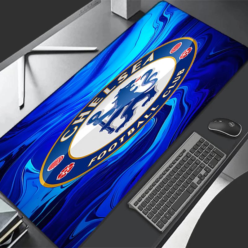 Премиум-коврик для мыши Chelsea FC с прошитыми краями, Нескользящая основа, Прочный резиновый материал, для рабочего стола и игр, Отличный подарок