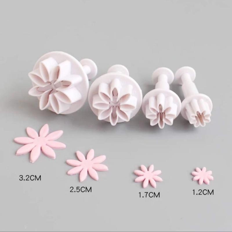 4pcs Mini Flower Daisy Polymer Clay Cutter INS Designer DIY Jewelry Texture Modeling Floral Decoration Spring Press Cutting Mold