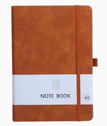 High Quality Custom A5/A6/A7 Notebook New Arrival Office Journal PU Leather Hardcover with Elastic Band Pocket Diary
